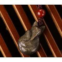 悦人天然金曜石狐狸手机链