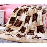 维科兴洋双层拉舍尔棕色格调高档礼品印花毛