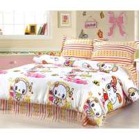 博洋宝贝印花床单四件套乖乖兔-黄1.5米床