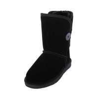 皮尔世绅防水磨砂牛皮雪地鞋中筒雪地靴女靴子8853黑色(38)