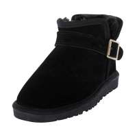 皮尔世绅磨砂皮皮带扣雪地靴短靴8851黑色(35)