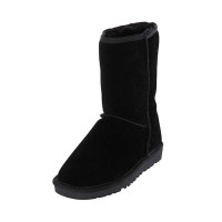 皮尔世绅头层磨砂牛皮雪地靴中筒靴8858黑色(36)