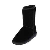 皮尔世绅头层磨砂牛皮雪地靴中筒靴8858黑色(39)