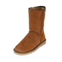 皮尔世绅头层磨砂牛皮雪地靴中筒靴8858栗色(38)