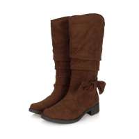 智鹰超纤天鹅绒中筒靴子AS1F47607D(咖啡色230)