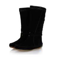 智鹰牛反毛中筒靴子AS9F54709M(黑色240)