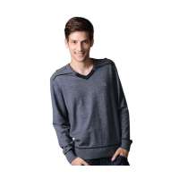 POLO VILLAE男士灰色套头V领百搭羊毛衫PFEPDAPCW46150(54)