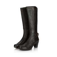 智鹰牛皮长筒靴子AS9E47407D(咖啡色240)