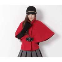 HSTYLE/韩都衣舍 韩国秋冬蝙蝠型毛呢外套红色DL0137FX(M)