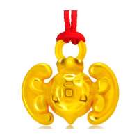 周生生足金祈福铃铛吊坠-蝠鼠77534p