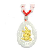 传神金镶玉天然翡翠龙吊坠