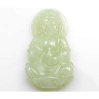 传神天然A货翡翠观音吊坠
