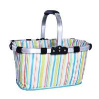 蓝橙 慕夏折叠环保野餐篮条纹PR36399