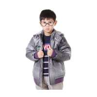 凡兜平织连帽铺棉外套170451146(浅灰)130#