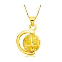 翠绿首饰千足黄金吊坠地球仪