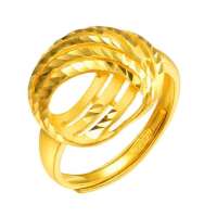 翠绿首饰千足黄金活口女戒蕙质兰心