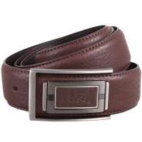 金狐狸Wolsey男士板扣牛皮皮带WF655-8啡