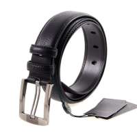 金狐狸Wolsey男士针扣牛皮皮带WF666-1黑