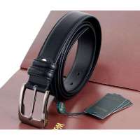 金狐狸Wolsey男士针扣牛皮皮带WF666-4黑