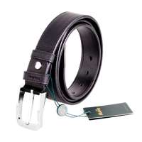 金狐狸Wolsey男士针扣牛皮皮带WF666-7黑