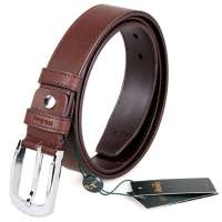 金狐狸Wolsey男士针扣牛皮皮带WF666-8啡