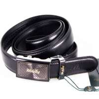 金狐狸Wolsey男士自动扣牛皮皮带WF688-2黑