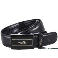 金狐狸Wolsey男士自动扣牛皮皮带WF688-3黑