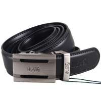 金狐狸Wolsey男士自动扣牛皮皮带WF699-4黑