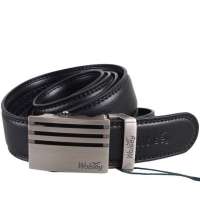 金狐狸Wolsey男士自动扣牛皮皮带WF699-5黑