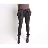 CK STORM 豹纹加绒哈伦裤黑色HLT1102(M)