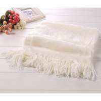 CK STORM 温暖亲肤羊绒拉毛披肩加大围巾披肩白色LMPJ0101