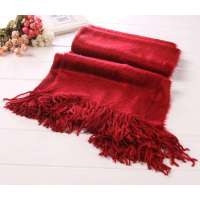 CK STORM 温暖亲肤羊绒拉毛披肩加大围巾披肩大红LMPJ0101
