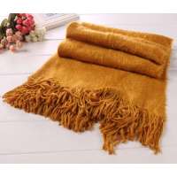 CK STORM 温暖亲肤羊绒拉毛披肩加大围巾披肩橘黄LMPJ0101