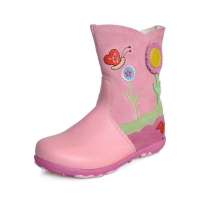 博宾尼粉色刺绣可爱小鸟女童保暖靴B90067(粉色)26码