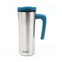 阿拉丁aladdin“合晶”双层不锈钢易握杯0.47L湖蓝色