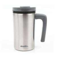 阿拉丁aladdin“合晶”双层不锈钢桌面杯0.47L灰色