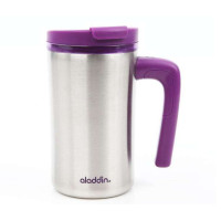 阿拉丁aladdin“合晶”双层不锈钢桌面杯0.47L紫色