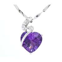 梦克拉18K金紫水晶吊坠-浪漫心往
