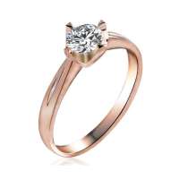 梦克拉18K玫瑰金钻石女戒-佳人