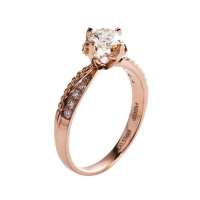 梦克拉18K玫瑰金钻石女戒-宇繁