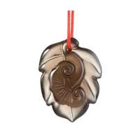 梦克拉天然黑曜石吊坠-福叶