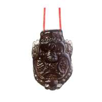 梦克拉天然黑曜石吊坠-龙龟