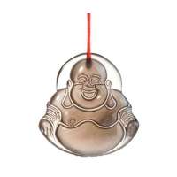 梦克拉天然黑曜石吊坠-笑弥勒