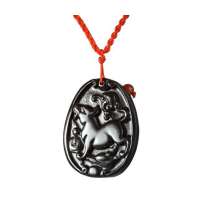 梦克拉天然泗滨砭石红玛瑙吊坠-生肖狗