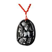 梦克拉天然泗滨砭石红玛瑙吊坠-生肖牛