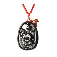 梦克拉天然泗滨砭石红玛瑙吊坠-生肖鼠