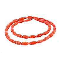 梦克拉项坠天然红珊瑚项链-华丽妇人