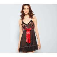 以诗萜浓妆艳裹透明裙装401022(黑色)