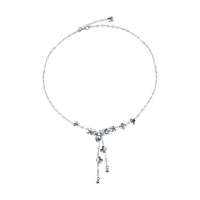 周生生Pt950铂金铂金心影花仔项链42878n