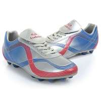 铁豹 风彩系列户外足球鞋1007_0411(银/蓝/红/44)